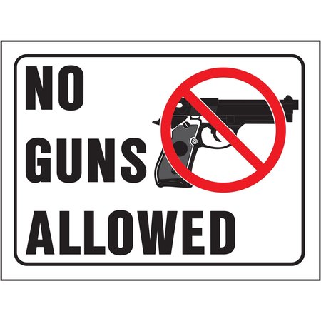 HY-KO No Guns Allowed Sign 8.5" x 12", 10PK A20691